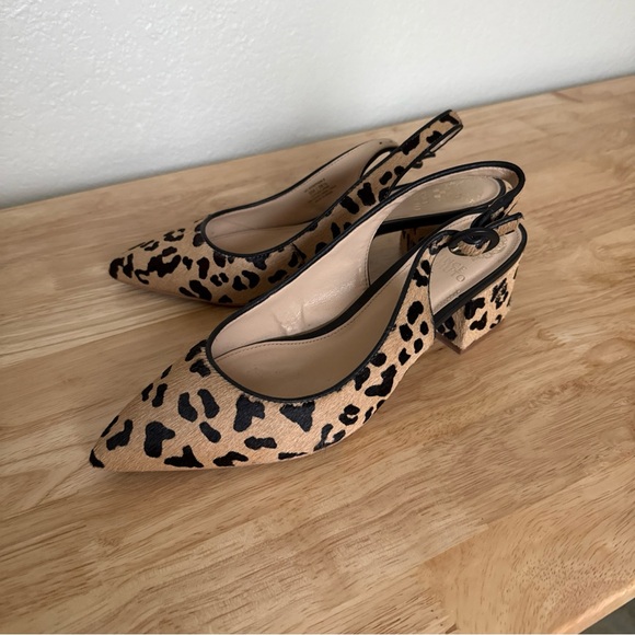 Vince Camuto Slingback Pump Heels Cheetah Print Adjustable Womens Size 8M - Picture 2 of 10
